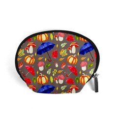 Autumn Seamless Background Leaves Accessory Pouch (small) by Jancukart