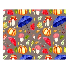 Autumn Seamless Background Leaves Premium Plush Fleece Blanket (large)