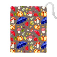 Autumn Seamless Background Leaves Drawstring Pouch (5xl) by Jancukart