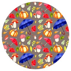 Autumn Seamless Background Leaves Round Trivet