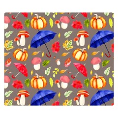 Autumn Seamless Background Leaves One Side Premium Plush Fleece Blanket (small) by Jancukart