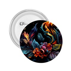 Flowers Flame Abstract Floral 2 25  Buttons