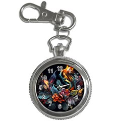 Flowers Flame Abstract Floral Key Chain Watches