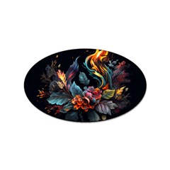 Flowers Flame Abstract Floral Sticker (oval) by Jancukart