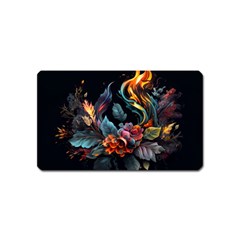 Flowers Flame Abstract Floral Magnet (name Card)