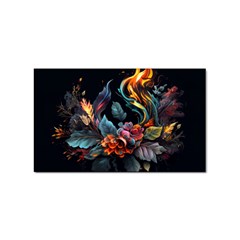 Flowers Flame Abstract Floral Sticker Rectangular (100 Pack)