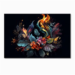 Flowers Flame Abstract Floral Postcards 5  X 7  (pkg Of 10) by Jancukart