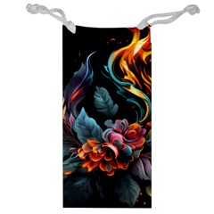 Flowers Flame Abstract Floral Jewelry Bag by Jancukart