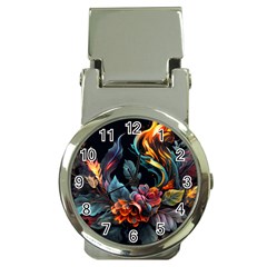 Flowers Flame Abstract Floral Money Clip Watches