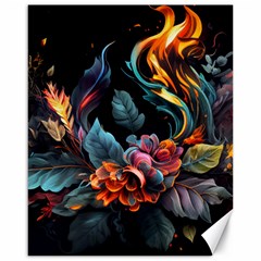 Flowers Flame Abstract Floral Canvas 16  X 20  by Jancukart