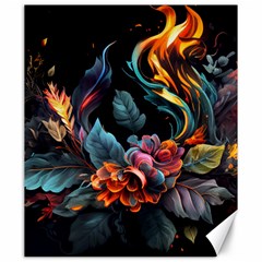 Flowers Flame Abstract Floral Canvas 20  X 24 