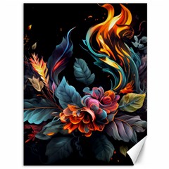 Flowers Flame Abstract Floral Canvas 36  X 48 