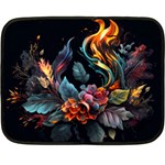 Flowers Flame Abstract Floral One Side Fleece Blanket (Mini) 35 x27  Blanket