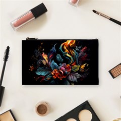 Flowers Flame Abstract Floral Cosmetic Bag (small)