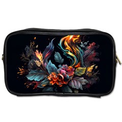 Flowers Flame Abstract Floral Toiletries Bag (one Side)