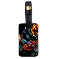 Flowers Flame Abstract Floral Luggage Tag (one Side)