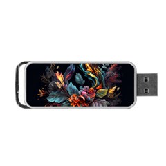 Flowers Flame Abstract Floral Portable Usb Flash (one Side)