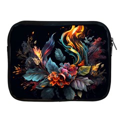 Flowers Flame Abstract Floral Apple Ipad 2/3/4 Zipper Cases