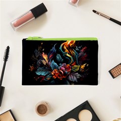 Flowers Flame Abstract Floral Cosmetic Bag (xs)