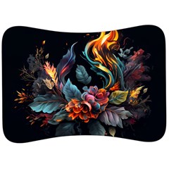 Flowers Flame Abstract Floral Velour Seat Head Rest Cushion