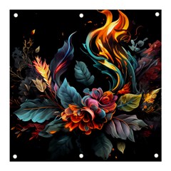 Flowers Flame Abstract Floral Banner And Sign 3  X 3 