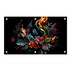 Flowers Flame Abstract Floral Banner And Sign 5  X 3 