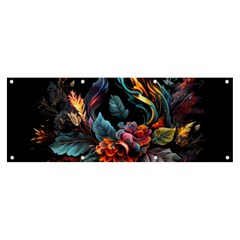 Flowers Flame Abstract Floral Banner And Sign 8  X 3 