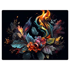 Flowers Flame Abstract Floral Premium Plush Fleece Blanket (extra Small)