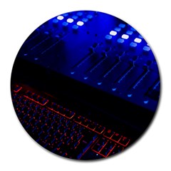 Mixer Console Audio Mixer Studio Round Mousepad by Jancukart