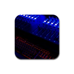 Mixer Console Audio Mixer Studio Rubber Square Coaster (4 Pack)