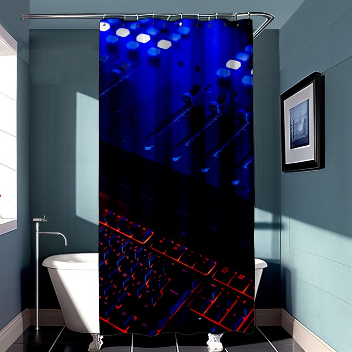 Mixer Console Audio Mixer Studio Shower Curtain 36  x 72  (Stall) 