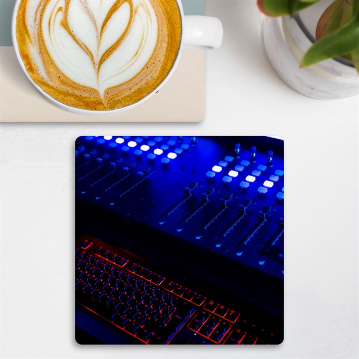 Mixer Console Audio Mixer Studio UV Print Square Tile Coaster 