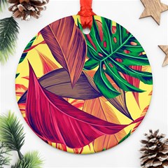 Monstera Tropical Design Beach Ornament (round) by Jancukart