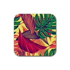 Monstera Tropical Design Beach Rubber Coaster (square) by Jancukart