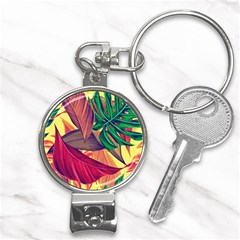 Monstera Tropical Design Beach Nail Clippers Key Chain by Jancukart