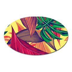 Monstera Tropical Design Beach Oval Magnet