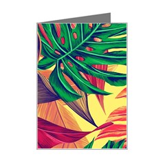 Monstera Tropical Design Beach Mini Greeting Card by Jancukart