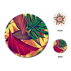 Monstera Tropical Design Beach Playing Cards Single Design (round)