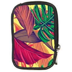 Monstera Tropical Design Beach Compact Camera Leather Case by Jancukart