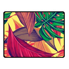 Monstera Tropical Design Beach One Side Fleece Blanket (small)