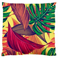 Monstera Tropical Design Beach Standard Premium Plush Fleece Cushion Case (two Sides) by Jancukart