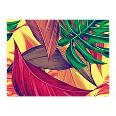 Monstera Tropical Design Beach Premium Plush Fleece Blanket (mini)