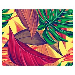 Monstera Tropical Design Beach Premium Plush Fleece Blanket (medium)