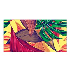 Monstera Tropical Design Beach Satin Shawl 45  X 80 