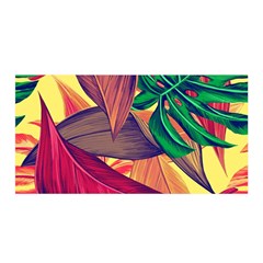 Monstera Tropical Design Beach Satin Wrap 35  X 70 