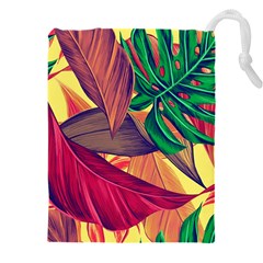 Monstera Tropical Design Beach Drawstring Pouch (5xl) by Jancukart