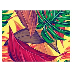 Monstera Tropical Design Beach One Side Premium Plush Fleece Blanket (extra Small) by Jancukart