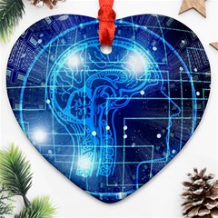 Artificial Intelligence Brain Think Art Ornament (heart)