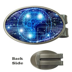 Artificial Intelligence Brain Think Art Money Clips (oval) 