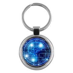 Artificial Intelligence Brain Think Art Key Chain (round)